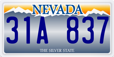 NV license plate 31A837