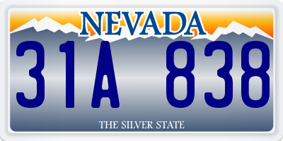 NV license plate 31A838