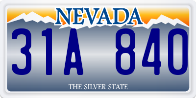 NV license plate 31A840