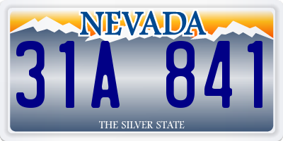 NV license plate 31A841