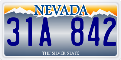NV license plate 31A842