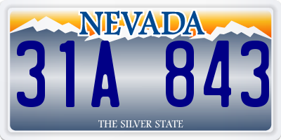 NV license plate 31A843
