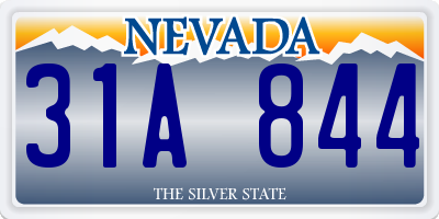 NV license plate 31A844