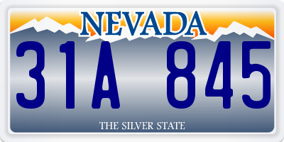 NV license plate 31A845