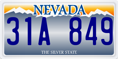 NV license plate 31A849