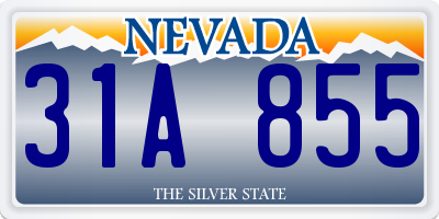NV license plate 31A855