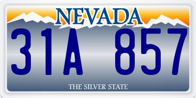 NV license plate 31A857
