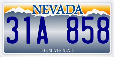 NV license plate 31A858