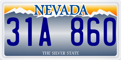 NV license plate 31A860