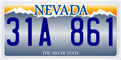 NV license plate 31A861