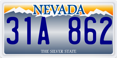 NV license plate 31A862