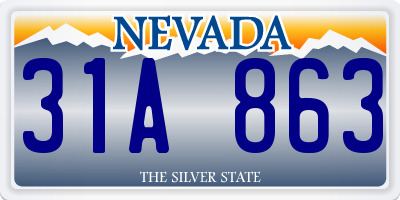 NV license plate 31A863