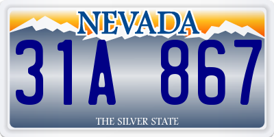 NV license plate 31A867