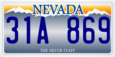 NV license plate 31A869