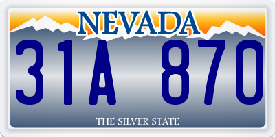 NV license plate 31A870