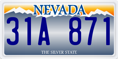 NV license plate 31A871