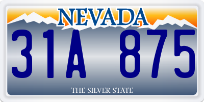 NV license plate 31A875