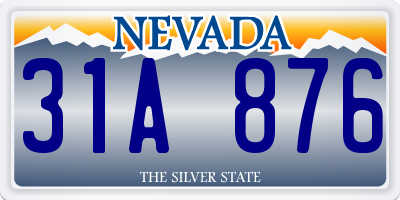 NV license plate 31A876