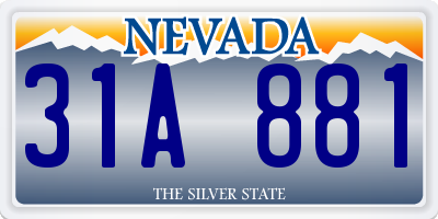 NV license plate 31A881