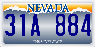 NV license plate 31A884