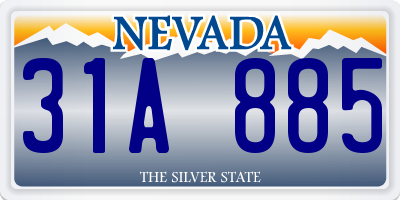 NV license plate 31A885