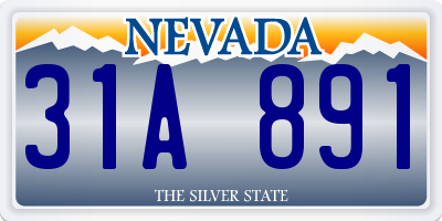 NV license plate 31A891