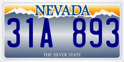 NV license plate 31A893