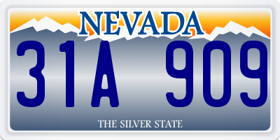 NV license plate 31A909