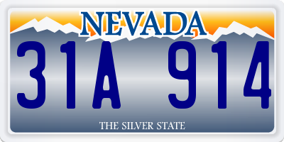 NV license plate 31A914
