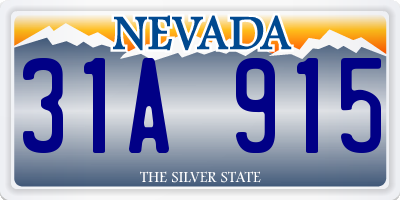 NV license plate 31A915