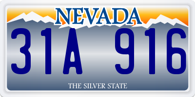 NV license plate 31A916