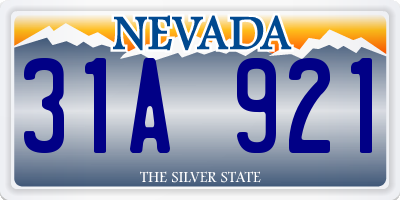 NV license plate 31A921