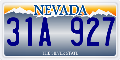NV license plate 31A927