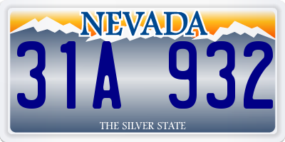 NV license plate 31A932