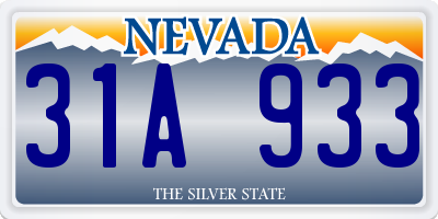 NV license plate 31A933