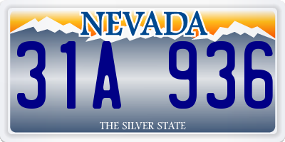 NV license plate 31A936