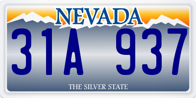 NV license plate 31A937
