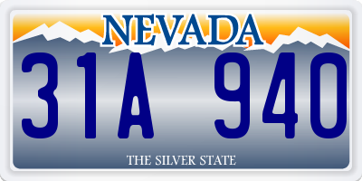 NV license plate 31A940