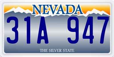 NV license plate 31A947