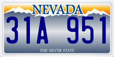 NV license plate 31A951
