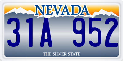 NV license plate 31A952