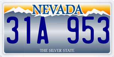 NV license plate 31A953