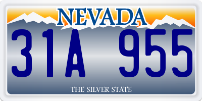 NV license plate 31A955