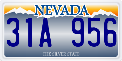 NV license plate 31A956