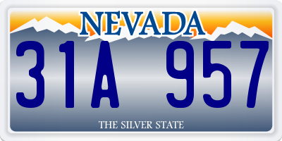NV license plate 31A957