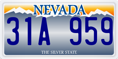 NV license plate 31A959