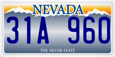 NV license plate 31A960