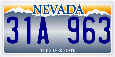 NV license plate 31A963