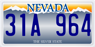 NV license plate 31A964