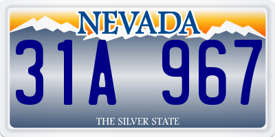 NV license plate 31A967